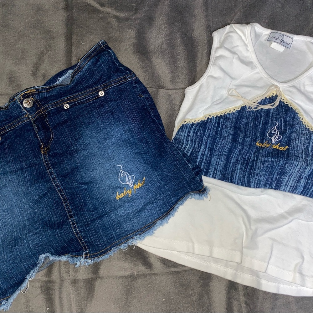 Baby Phat Blue and White Top